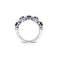 thumbnail image 4 of 3.50 (Ctw) Lab-Created Blue Sapphire with Lab-Grown Diamonds Ring Band in Sterling Silver for Women, 4 of 6