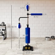 Soozier 4.6-6.7 Speed Bag Boxing Bag Stand with Reaction Bar Challenge, Reflex Bag Boxing Training Equipment, Speed Punching Bag, Blue