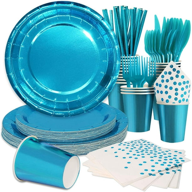 Navy paper sale plates and napkins
