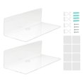 thumbnail image 2 of Étagère, Solide Acrylique Délicat Moderne 2Pcs Rack Transparent Flottant pour le Bureau, 2 of 8