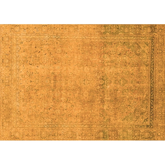Ahgly Company Indoor Rectangle Abstract Orange Modern Area Rugs, 8' x 10'