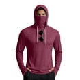 thumbnail image 5 of Men's Sun Protection Hoodie with Built-in Face Mask and Long Sleeves Featuring Ice Silk Fabric in Black Blue Brown Green for Summer Fishing Hiking Cycling or Outdoor Work Hot Pink XXL, 5 of 5