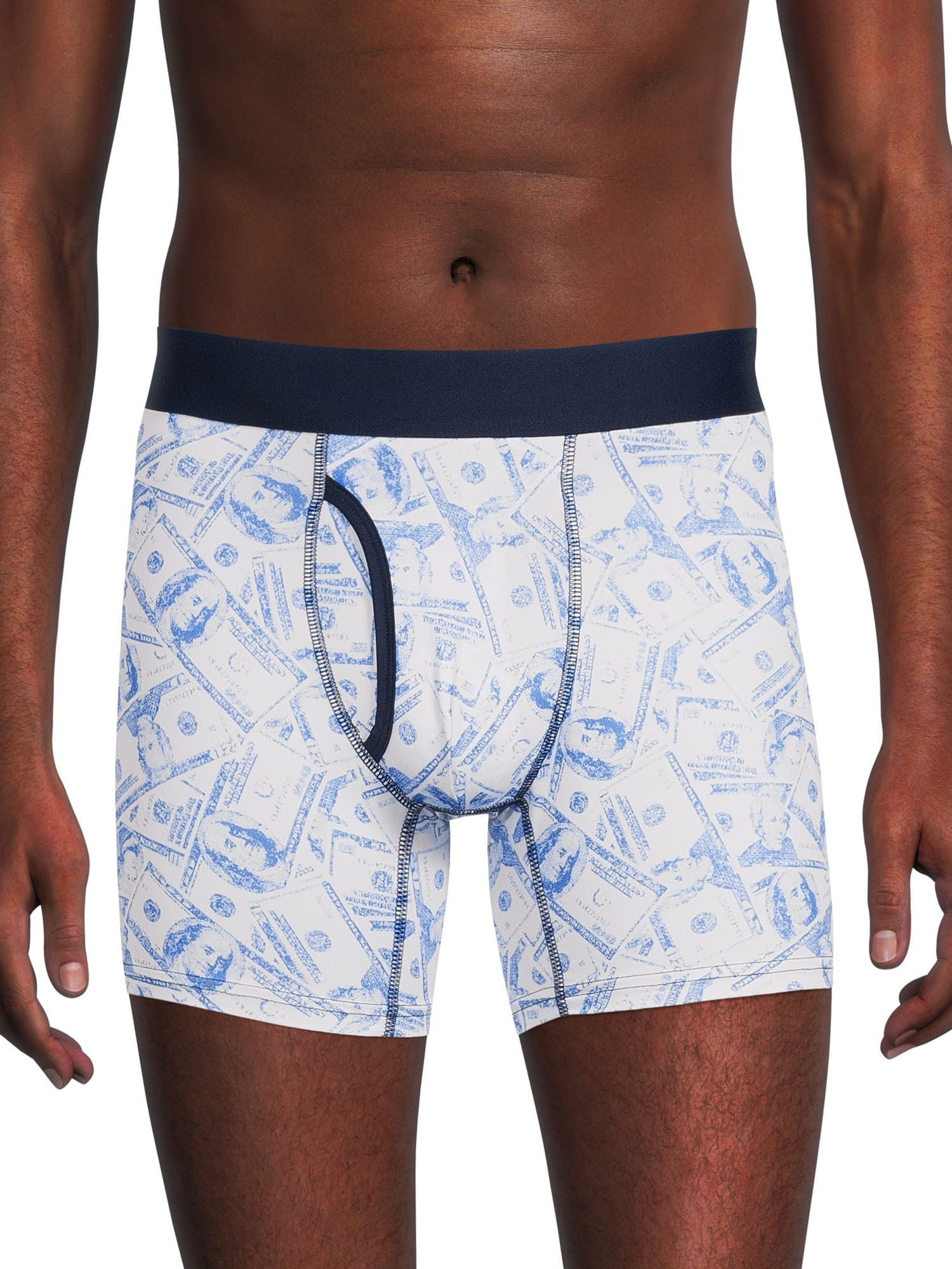 No Boundaries Men’s Tag-Free Printed Stretch Boxer Briefs, 3-Pack, Sizes up to 3XL