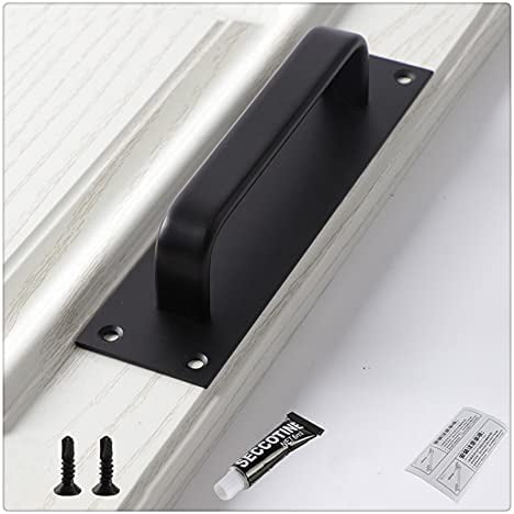 1 Piece Sliding Door Handle, Heavy Duty Steel Push Door Handles with Back Plate,