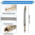 thumbnail image 3 of 1 Set 45 Degree Copper Tire Valve Extension with Universal Stainless Steel 140mm Tyre Valve Inflation Adapter for Car Motorcycle RV Truck Bike, 3 of 6