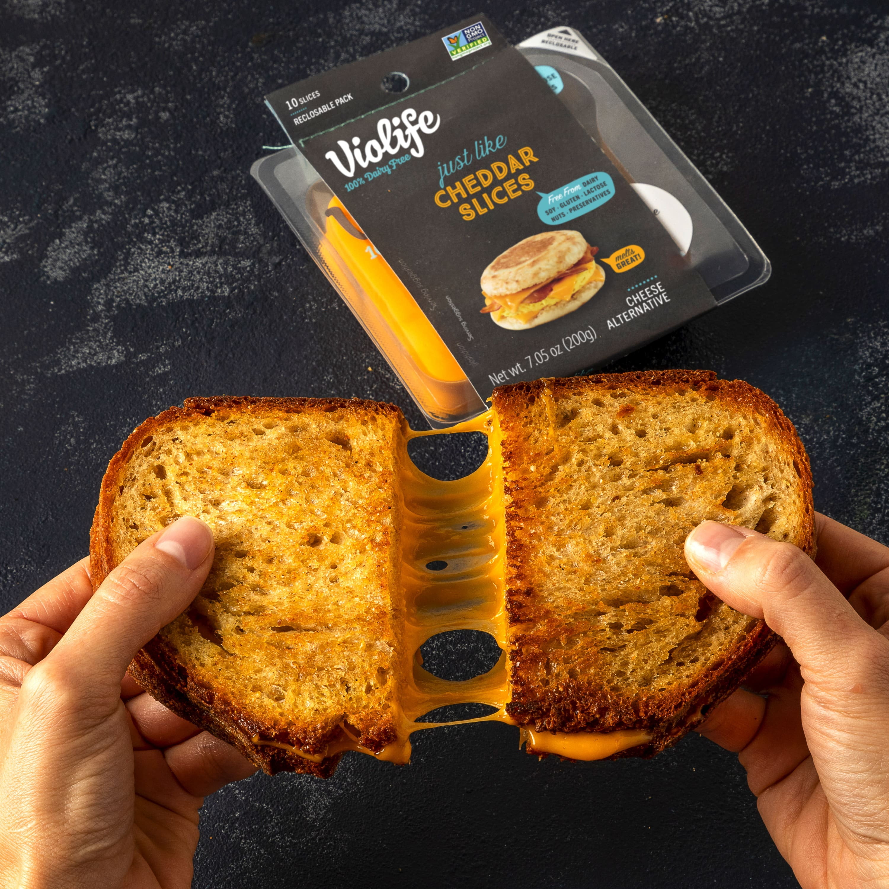 Violife Just like Cheddar Slices, Dairy-Free Vegan, 7.05 oz Pack (Refrigerated)