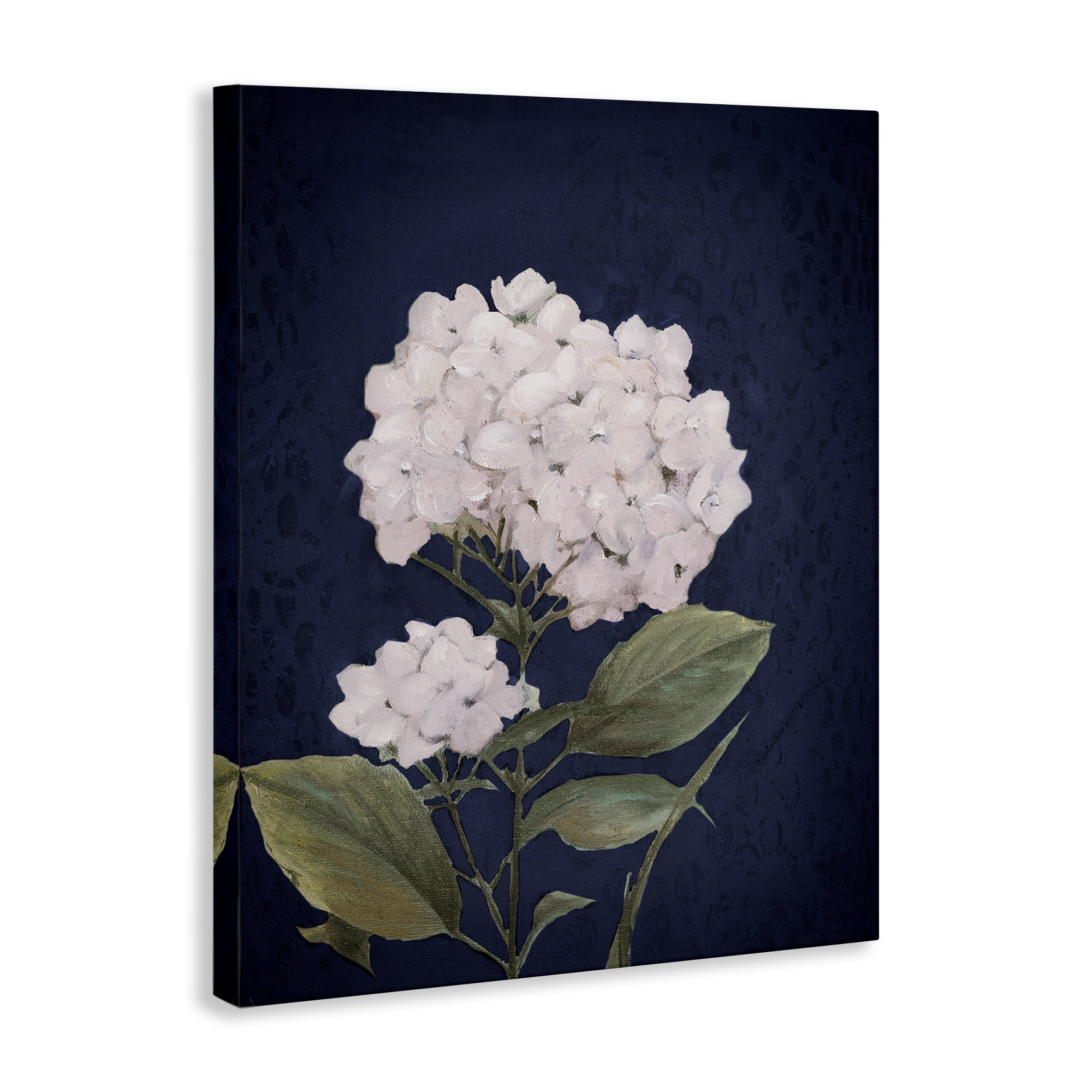 Stupell Industries White Hydrangea Blossom Botanical & Floral Painting Gallery Wrapped Canvas Art Print Wall Art, 24 x 30