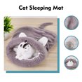 thumbnail image 4 of Casa acogedora para gatos en invierno, bolsa de dormir semicerrada, diseño cálido, tamaño grande, color gris, material suave de terciopelo y algodón PP, ideal para un sueño profundo., 4 of 7