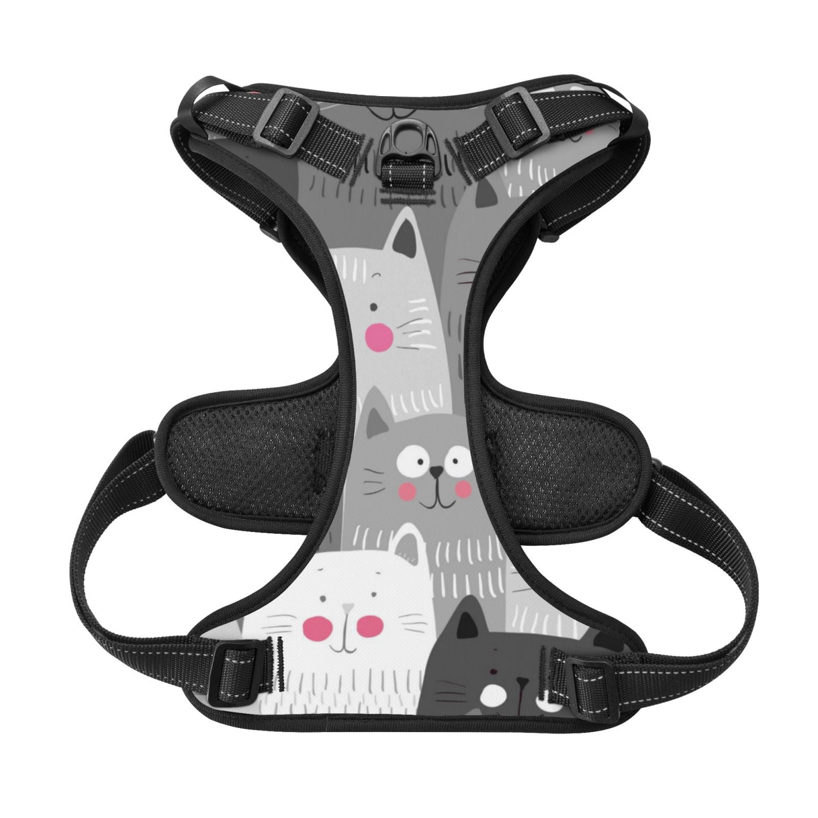 Picia Cats Group No-Pull Dog Harness Reflective Front Clip Vest with Handle,Step-in Air Dog Harness,Adjustable 2 Metal Rings 4 Buckles,Easy to Put on & Take Off Medium