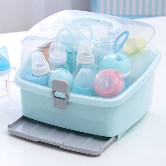 HEANUJJ Baby Bottle Bin 1 Piece Plastic Green Container for Home Use, Baby Feeding Storage and Parent