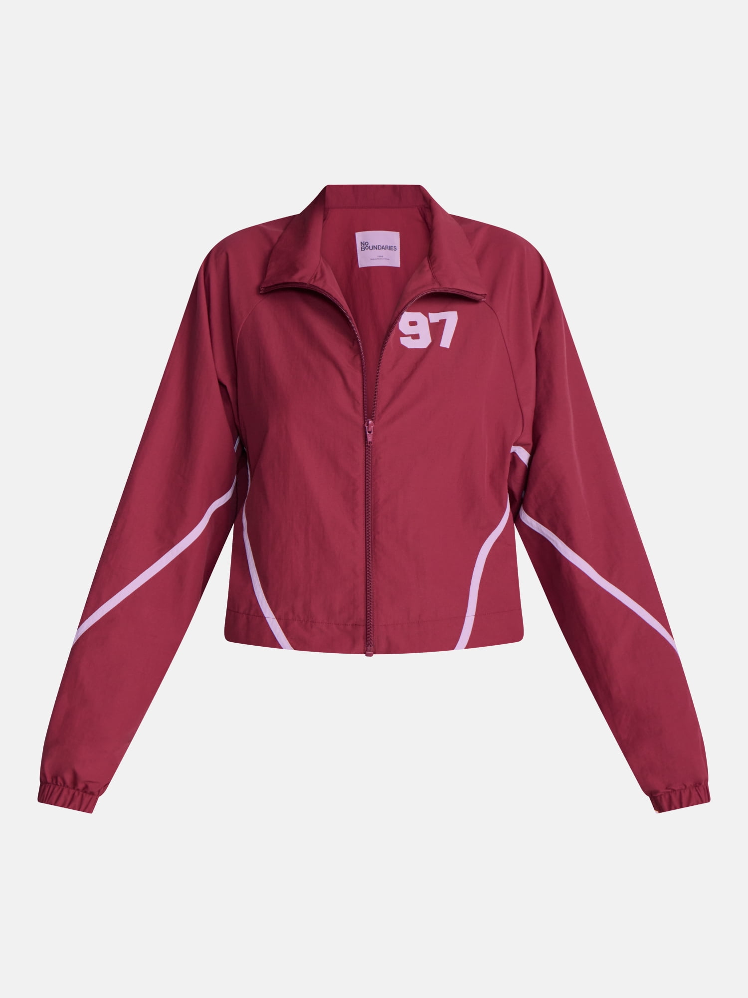 No Boundaries Zip Front Graphic Track Jacket, Women's XXS-XXL