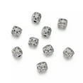 thumbnail image 6 of U8MO 50x Tibetan Alloy Barrel Metal Beads Carved Loose Spacers Nickel Free Silver 6mm, 6 of 8