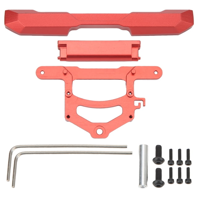 Kit de parachoques trasero de Metal RC, piezas de repuesto de parachoques trasero de aleación de aluminio para Axial SCX24 para Ford Bronco 1/24 RC Crawler rojo