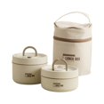thumbnail image 1 of CHOK Clearance Portable Insulated Lunch Container Set Stackable Stainless Box with Thermal Bag Leakproof Double Insulation Food Storage Lunchbox for School Work Picnic Travel Ideal for Ho, 1 of 9