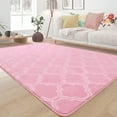 thumbnail image 3 of Junovo 6'x9'Modern Geometric Area Rug for Bedroom and Living Room, Fluffy Indoor Carpet for Family Room Decor,Pink, 3 of 7