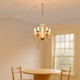 thumbnail image 4 of White and Pink Plug-in Crystal Chandelier – Elegant 5-Light Acrylic Ceiling Light Fixture with Long Cord for Bedroom, Nursery or Small Spaces, 4 of 12