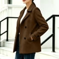 thumbnail image 6 of IUYRTFE Women's Double-Breasted Lapel Collar Jacket Long Sleeve Casual Mid-Length Coat, 6 of 6