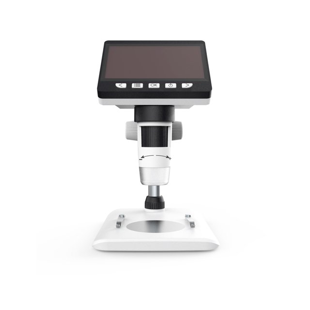 Microscopio Irfora Microscopio digital portátil de escritorio LCD con alto brillo, 8 LED y batería de litio incorporada Irfora Microscopio
