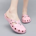 thumbnail image 2 of Women Rhinestone Flat Sandals EVA Garden Sandals Summer Shoes Lightweight, 2 of 8