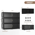 thumbnail image 5 of Collapsible Stackable 240Gal Extra Large Storage Bins with Lids, 3-Pack Rolling Organizer Cabinet with Doors for Home & Closet, Black, 39.4" W, 5 of 7