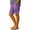 Purple, variant on Kinrui Linen Shorts for Women Elastic Waist Knee-Lenght Bermuda Short Casual Elastic Waist Beach Long Shorts Purple S