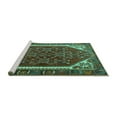 thumbnail image 2 of Ahgly Company Machine Washable Indoor Square Persian Turquoise Blue Traditional Area Rugs, 4' Square, 2 of 4