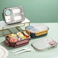 thumbnail image 3 of Tableware Stainless Steel Bento Lunch Container Portable Leakproof Stackable Large Capacity Dishwasher with Divided Compartments for Adults, 3 of 5