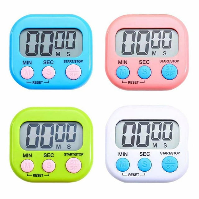 Xingzhi 4pieces Digital Kitchen Timer Simple Non-deformable Magnetic Easy Operation Kitchen Timer Clock