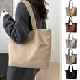 thumbnail image 1 of Bolso de pana de gran capacidad – Bolso de hombro con estilo | Bolsillo con cremallera, asas resistentes, ligero para uso diario | Multicolor | 17,7x12,6 in, 1 of 6