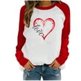 thumbnail image 2 of EQWLJWE Love Heart Shirt Valentines Day Plus Size Pullover Women Long Sleeve Tops Crewneck Sweatshirts Mother's Day, 2 of 5