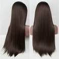 thumbnail image 3 of Unique Bargains Lace Front Wigs Heat Resistant Long Hair for Women Brown, 3 of 7