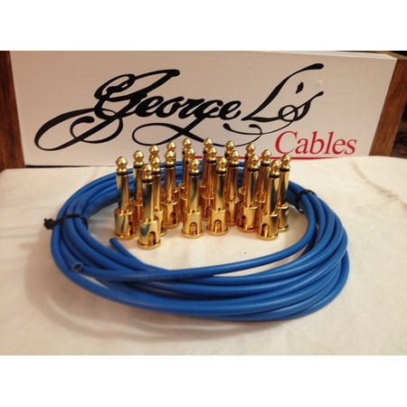 George L 155 Pedalboard Effects Cable Kit XL .155 Blue / GOLD - 20/20