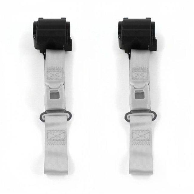 Standard 2 Point Gray Retractable Bucket Seat Belt Kit with 2 Belts for 1975-1979 Chevy Nova