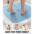 thumbnail image 5 of HITSLAM Shower Mat Non Slip,21x21 Bathtub Mat with Suction Cups and Drain Holes,Machine Washable Bathroom Shower Stall Floor Mat,Soft on Feet,Blue, 5 of 8