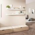 thumbnail image 2 of Floating Shelves for Wall, 48" Wood Wall Shelf Set of 2, with Invisible Brackets for Bathroom, Living Room, Bedroom, Kitchen, Nursery, 8" Deep, White, 2 of 8