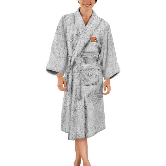 Women's The Northwest Group Gray Cleveland Browns Sherpa Bathrobe