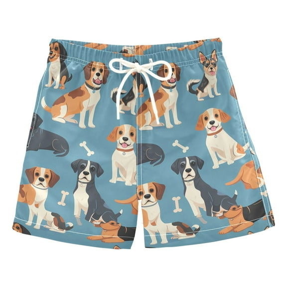 joogoo Boys Swim Trunks Cartoon Dog and Bone Beach Board Shorts Drawstring Swimsuit XL
