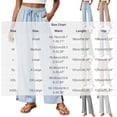 thumbnail image 3 of Atogsazn Womens Summer Wide Leg Striped Pants Casual Loose Split Hem Drawstring Pant with Pocket Trouser Brown S Fashion, 3 of 7