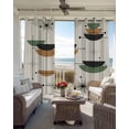 thumbnail image 4 of Navy Bohemian Blackout Curtains, Light Blocking Print Window Curtains, Geometric Abstract Stripes Vintage Beige Thermal Insulated Window Drapes for Living Room Kitchen Cafe 2 Panels, 84"W x 63"L, 4 of 9