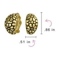 thumbnail image 4 of Bling Jewelry Womens Flower Wide Shrimp Half Hoop Clip On Earrings Oxidized Gold, 4 of 5