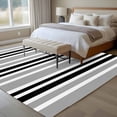 thumbnail image 4 of 6'x9' Area Rugs, Black Grey Stripes Indoor Outdoor Area Rug for Living Room Bedroom, Simple Striped Lines Minimalist Modern Washable Bathroom Rugs Kitchen Floor Carpet Mats Home Decor Aesthetic, 4 of 8