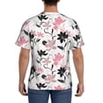 thumbnail image 3 of Bixox Men's Lilies Flowers Printed Short Sleeve Skinny Athletic T-Shirt, 3 of 6