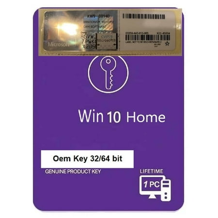 Microsoft windows 10 (KEY CARD)Label. Only the key home version 32/64 bit (NO RETURN OR REFUND ACCEPTED)