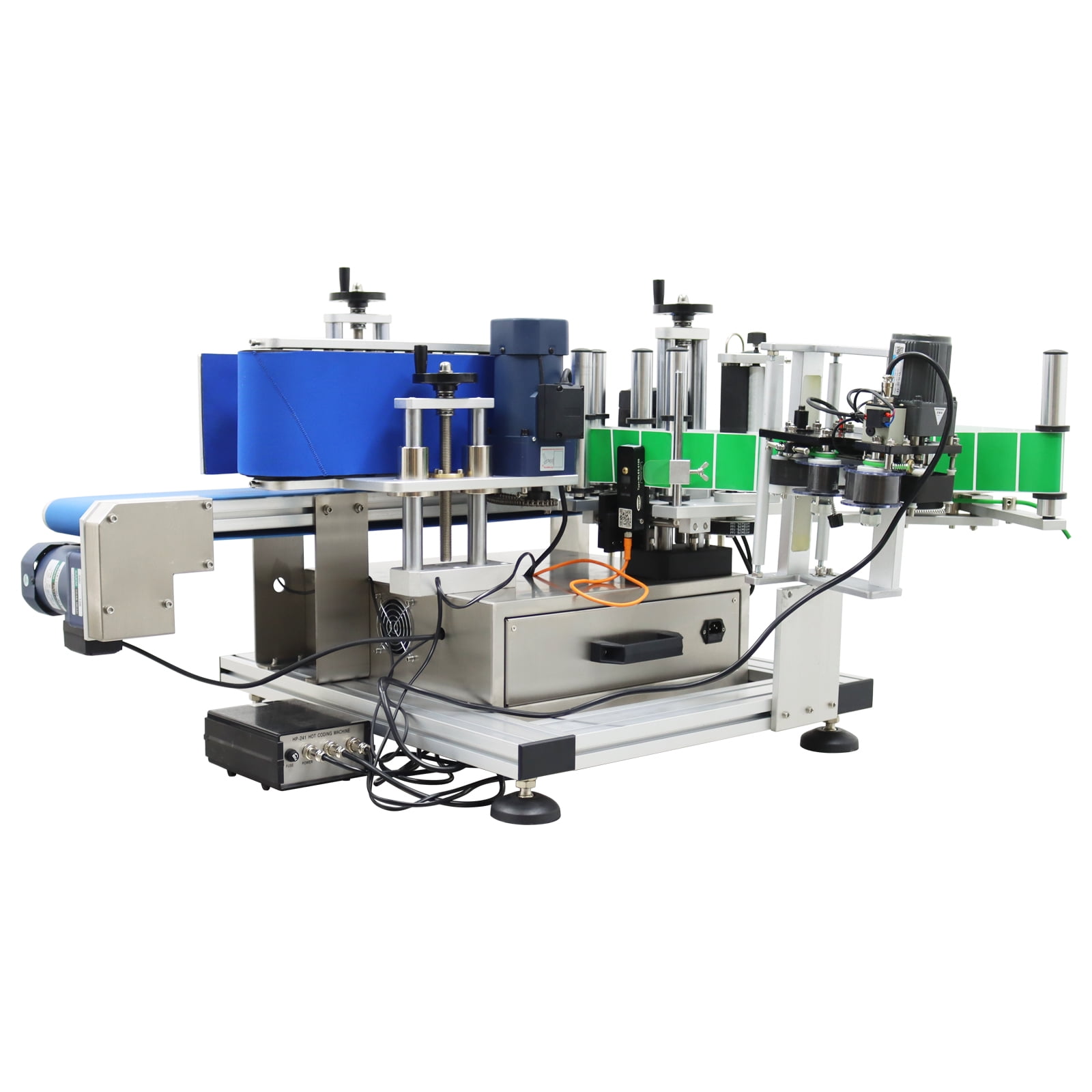 Automatic Conveyor Table Round Bottle High Speed Marking Labeling Machine Desktop Label Printer Labeler Maker 110V 20-200PCS/min for Regular Gold and Silver Transparent Labels