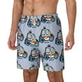 thumbnail image 2 of Uemuo Police Car Pattern Mens Swim Trunks Quick Dry Board Shorts with Mesh Lining, Stretch Beach Shorts Quick Dry No-Chafing Board Shorts-Medium, 2 of 9