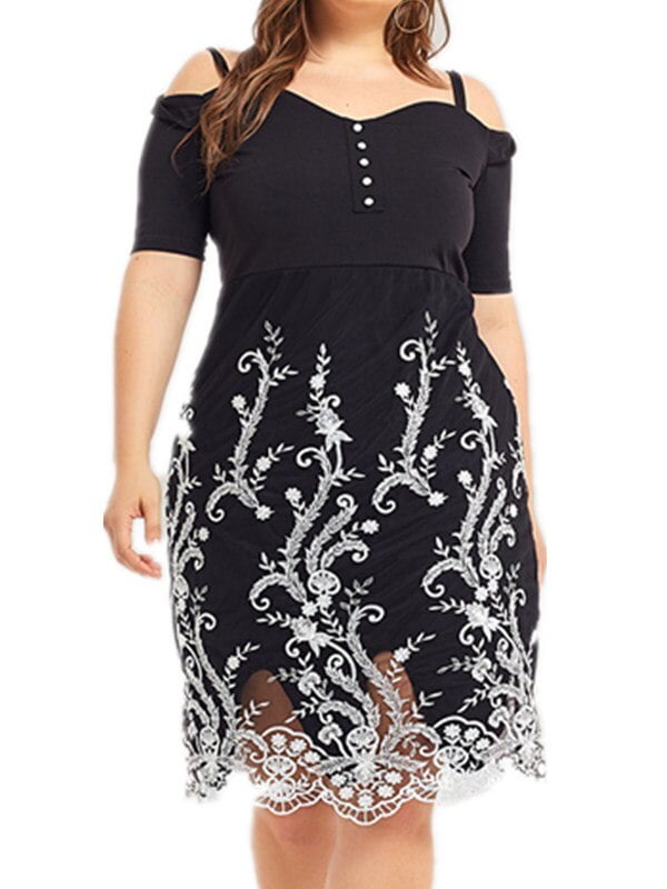knee length cold shoulder dress