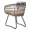 thumbnail image 5 of Outdoor Wicker Dining Chairs Set of 2, Patio Dining Chairs with Cushions, Rattan Dining Armchairs for Lawn, Garden, Poolside, Backyard, Porch, Beige, 5 of 6