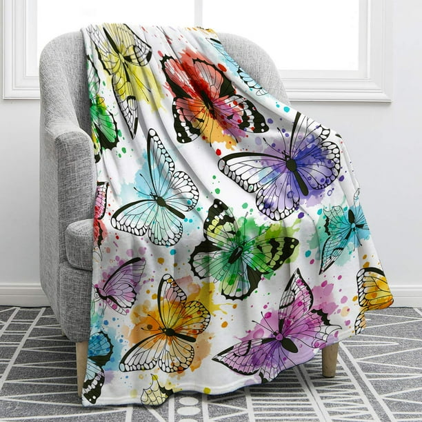 Manta Jekeno 127x152cm con Mariposas Coloridas, Suave y Cálida