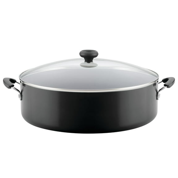 Farberware Easy Clean 14 Inch Nonstick One-Pot / Stockpot / Dutch Oven Family Braising Pan with Lid, Dishwasher Safe, Black