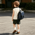 thumbnail image 3 of Boys Summer Outfit Set, Sleeveless Polo Shirt & Plaid Shorts Preppy Style 2-Piece Clothing Set for Toddler Boys（4-5Y）, 3 of 12